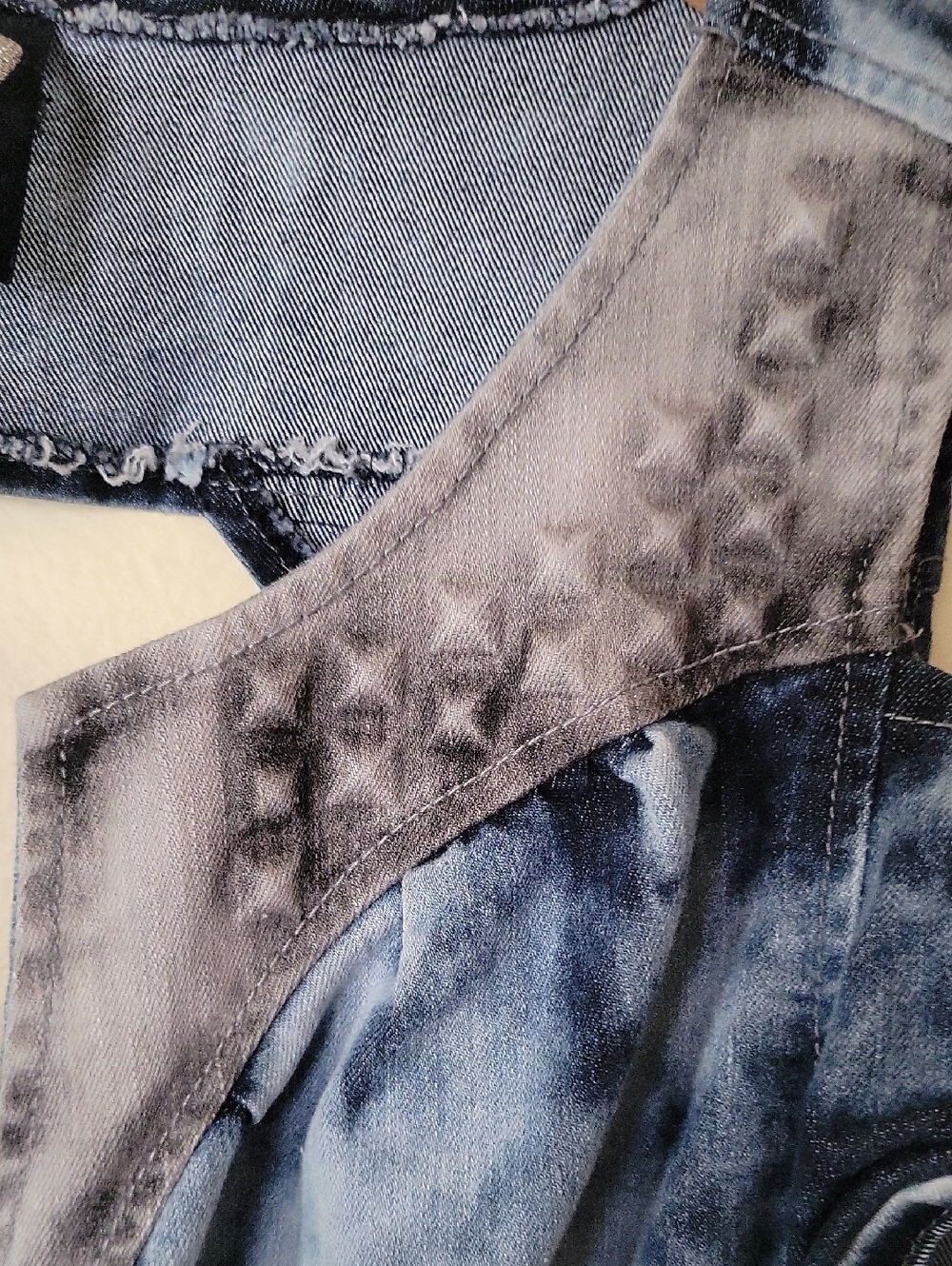 Apple Bottoms  VINTAGE Acid Wash Blue & Gray Denim  Dress - Picture 5 of 8